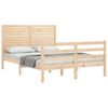 vidaXL Estructura de cama de matrimonio con cabecero madera maciza