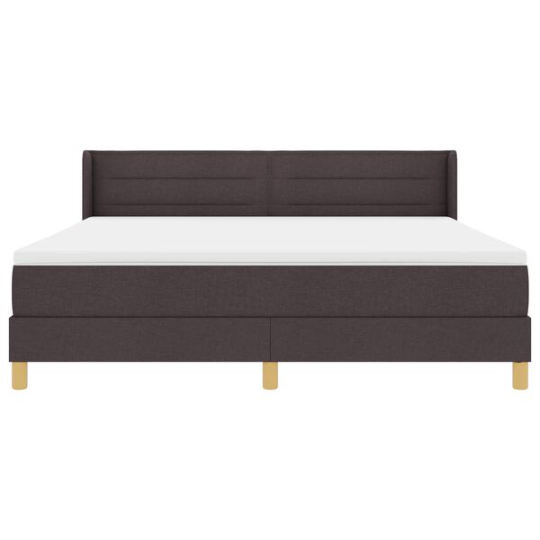 vidaXL Cama tipo Box Spring Marr&oacute;n Oscuro 200 x 180 cm Poli&eacute;ster