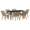 vidaXL Conjunto de Comedor de Jard&iacute;n 7 uds. Beige rat&aacute;n sint&eacute;tico