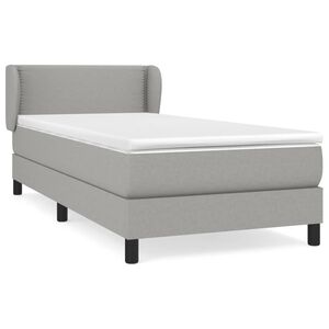 vidaXL Cama box spring con colch&oacute;n tela gris claro 90x190 cm