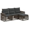 vidaXL Conjunto de sof&aacute;s de jard&iacute;n 4 uds. Gris y Gris Oscuro