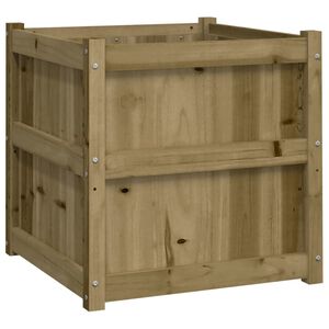 vidaXL Jardinera de madera maciza de pino impregnada 60x60x60 cm