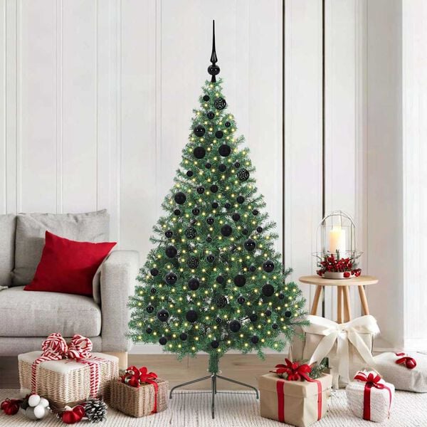 vidaXL &Aacute;rbol de Navidad Artificial Preiluminado Verde 180 cm PVC