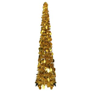 vidaXL &Aacute;rbol de Navidad artificial emergente PET dorado 120 cm