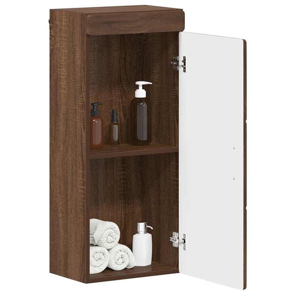 vidaXL Armario de pared para ba&ntilde;o TULUM Roble Marr&oacute;n 37 x 24,5 x 86 cm