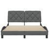 vidaXL Estructura de cama sin colch&oacute;n tela gris oscuro 140x200 cm
