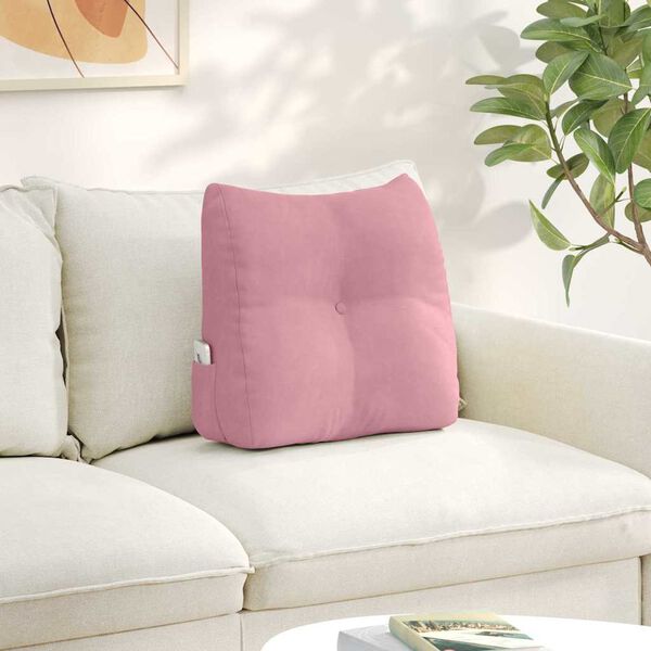 vidaXL Cojín de Espalda Rosa 45 x 24 x 50 cm Terciopelo