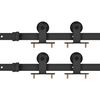 vidaXL Kit de herrajes de puertas correderas acero negro 2 uds 183 cm