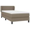 vidaXL Cama box spring con colch&oacute;n tela gris taupe 80x200 cm