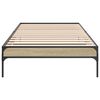 vidaXL Estructura cama madera ingenier&iacute;a metal roble Sonoma 100x200 cm