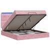 vidaXL Cama tipo otomana con colch&oacute;n y LED Rosa 140 x 190 cm