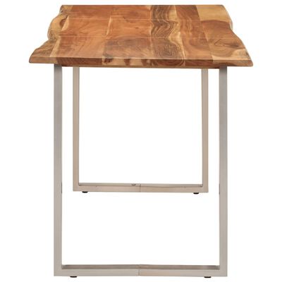 vidaXL Mesa de comedor de madera maciza de acacia 140x70x76 cm