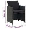 vidaXL Set comedor de jard&iacute;n 13 piezas y cojines rat&aacute;n sint&eacute;tico negro