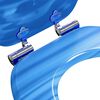 vidaXL Asiento de WC 2 pcs Gota azul 44 x 38 cm Tablero de MDF