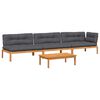 vidaXL Set de sof&aacute;s de palets de jard&iacute;n y cojines 4 pzas madera acacia