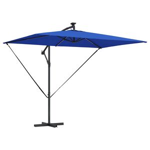 vidaXL Sombrilla 294 x 200 x 270 cm Poli&eacute;ster y Aluminio Azul azur