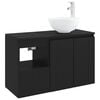 vidaXL Juego de muebles de ba&ntilde;o 2 uds. Negro Madera de ingenier&iacute;a