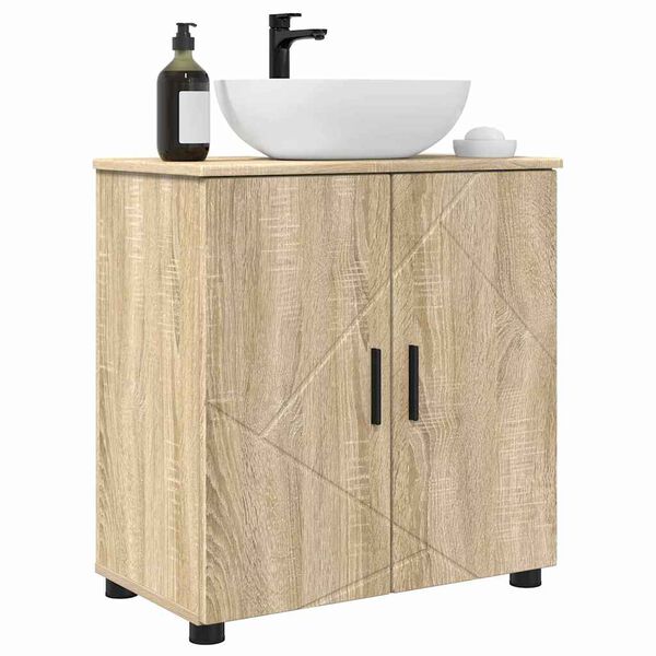 vidaXL Gabinete de Ba&ntilde;o con puerta Roble Sonoma 61 x 35 x 64 cm