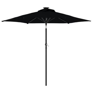vidaXL Sombrilla de jard&iacute;n con poste de acero negro 225x225x212 cm