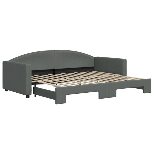 vidaXL Sofá cama nido tela gris oscuro 90x200 cm