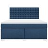 vidaXL Cama box spring con colch&oacute;n tela azul 180x200 cm