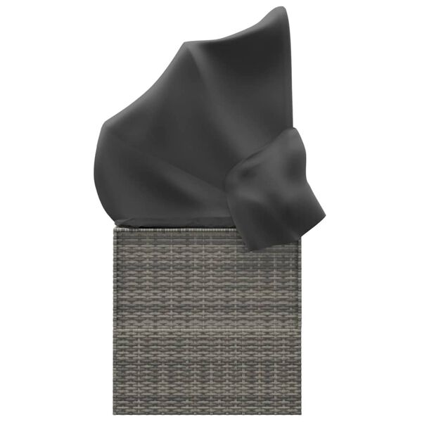 vidaXL Sof&aacute; tumbona de jard&iacute;n con toldo cojines rat&aacute;n sint&eacute;tico gris