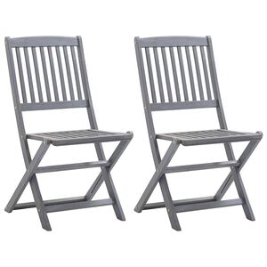 vidaXL Sillas plegables, 2 unidades, madera maciza de acacia.