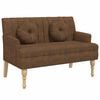 vidaXL Banco con cojines ante sint&eacute;tico marr&oacute;n 113x64,5x75,5 cm