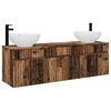 vidaXL Juego de Muebles de Ba&ntilde;o 3 uds. Madera envejecida
