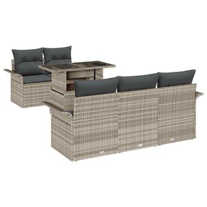 vidaXL Conjunto de sof&aacute; de jard&iacute;n 6 uds. Gris Claro
