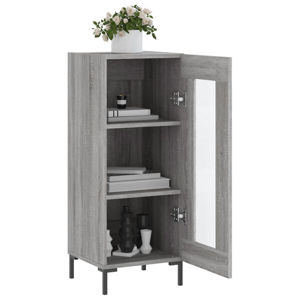 vidaXL Aparador madera de ingeniería gris Sonoma 34,5x34x90 cm