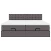 vidaXL Estructura cama otomana colchones cuero sint&eacute;tico gris