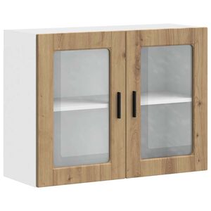 vidaXL Armario pared para cocina puerta cristal Porto roble artesanal