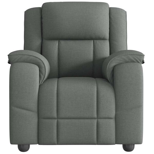 vidaXL Sill&oacute;n de masaje reclinable de tela gris oscuro