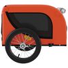 vidaXL Remolque de bicicleta mascotas hierro tela Oxford naranja negro