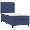 vidaXL Cama box spring colch&oacute;n y luces LED tela azul 90x200 cm