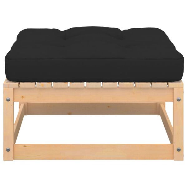 vidaXL Taburetes de jard&iacute;n con cojines madera maciza de pino