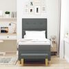 vidaXL Cama tipo Box Spring con colch&oacute;n Gris oscuro 90 x 200 cm tela