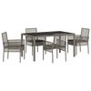 vidaXL Conjunto de Comedor de Jard&iacute;n 5 pcs Gris rat&aacute;n sint&eacute;tico
