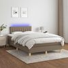 vidaXL Cama box spring con colch&oacute;n y LED tela gris taupe 120x190 cm