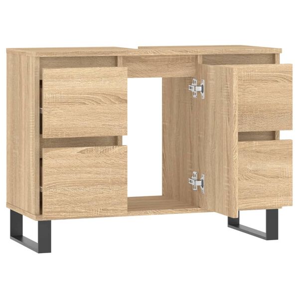 vidaXL Mueble de ba&ntilde;o madera de ingenier&iacute;a roble Sonoma 80x33x60 cm