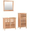 vidaXL Conjunto de muebles de ba&ntilde;o 3 piezas madera maciza de nogal