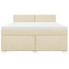 vidaXL Cama box spring con colch&oacute;n tela color crema 180x200 cm