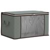 vidaXL Caja de almacenamiento con ventana lateral transparente Gris