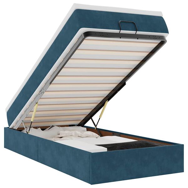 vidaXL Estructura de cama otomana colch&oacute;n terciopelo azul oscuro
