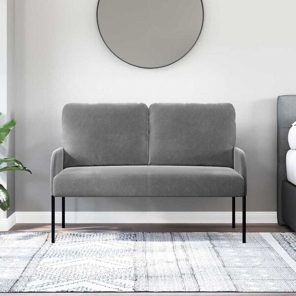 vidaXL Sof&aacute;s con coj&iacute;n 110cm Gris oscuro Madera contrachapada
