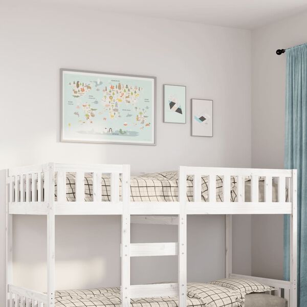 vidaXL Cama para ni&ntilde;os sin colch&oacute;n madera maciza pino blanca 80x200 cm