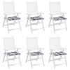 vidaXL Cojines de silla de jardín 6 uds tela a cuadros gris 50x50x4 cm