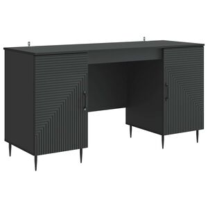 vidaXL Escritorio Negro 142,5 x 50 x 75 cm Madera de Ingenier&iacute;a