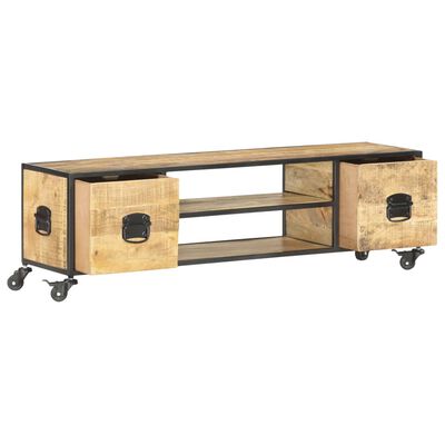 vidaXL Mueble de TV de madera maciza de mango 130x30x39 cm